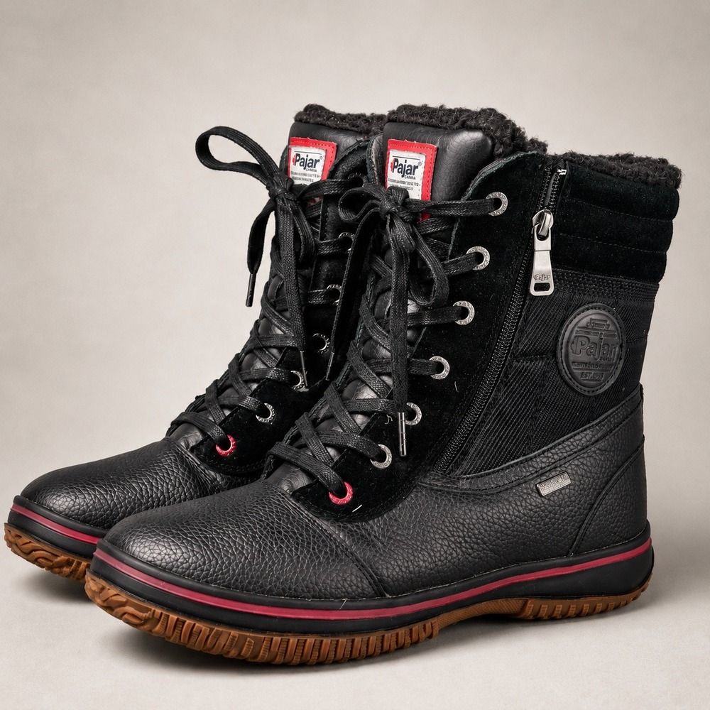 Pajar Canada Tour Winter Boots Mens 12-12.5‎ Black Waterproof Leather Suede Snow